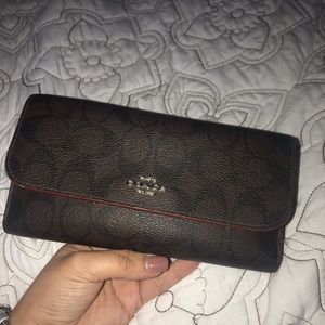 Coach Signature  Leather Checkbook Wallet Clutch